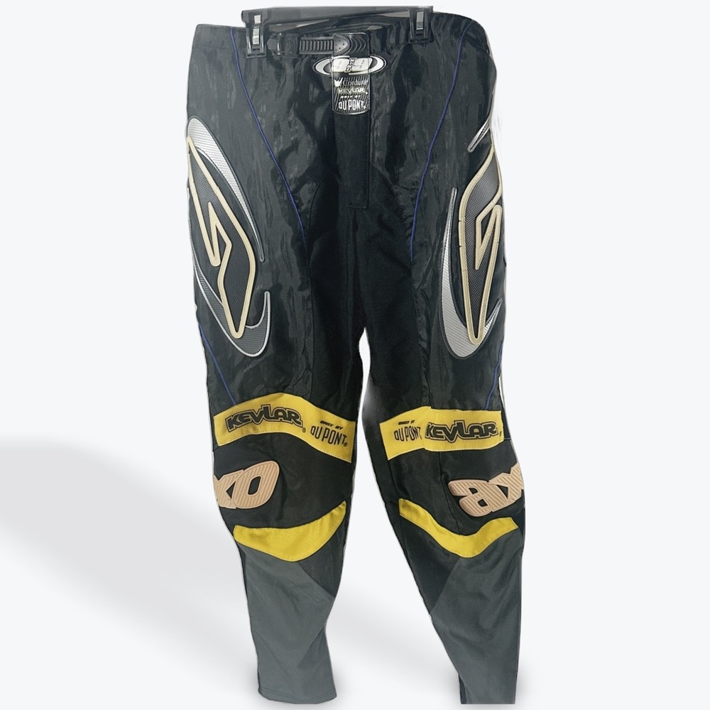 Kids Youth Black and Yellow Kevlar Pants AXO Racing 9Nine9 Motorcross